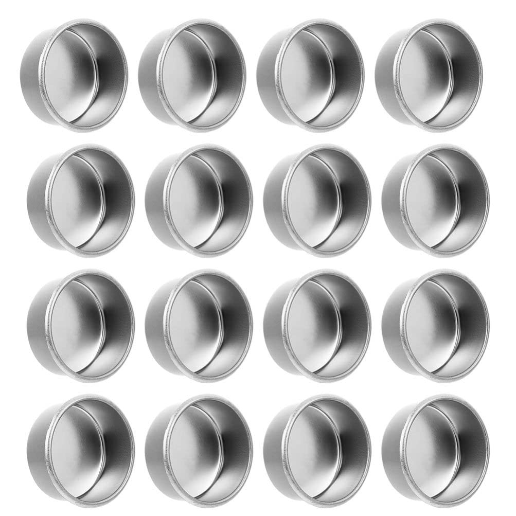 SOLUSTRE 24Pcs Aluminum Tea Lights Cups Empty Candle Making Tea Light Containers Candle Drip Protectors for Christmas Wedding Table Decoration