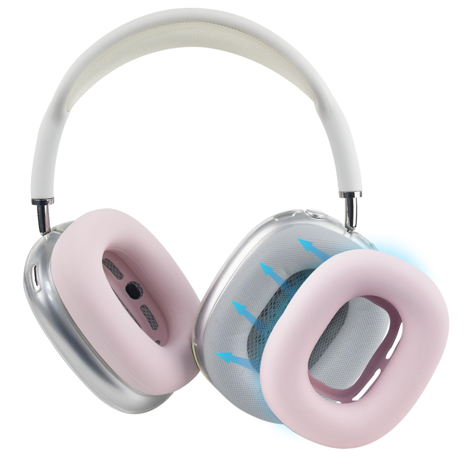 Adhiper Silicone Sweat Case Cover Accessories for Airpods Max Headphones, Upgraded Secure Fit Ear Covers for Airpod Max, Sweatproof & Easily Washable