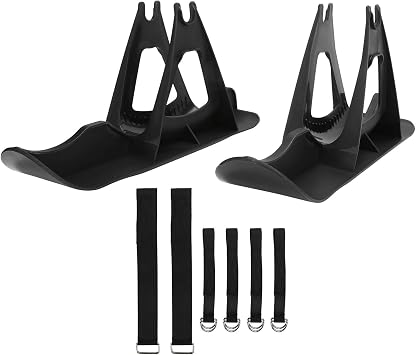2pcs Snow Scooter Ski Skate Board Sled Conversion Kit, Transform Balance Bike into Sled, Winter Cycling Ski Attachment for Kids Car Scooter for Balance Bike Scooter Parts, Black
