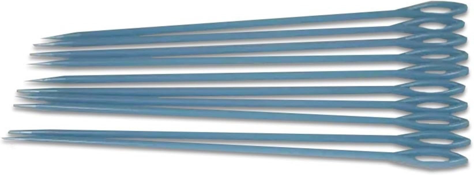 School Specialty Colonial Needle Long Weaving Needles, Plastic, 6 Inches, Pack of 10, Blue
