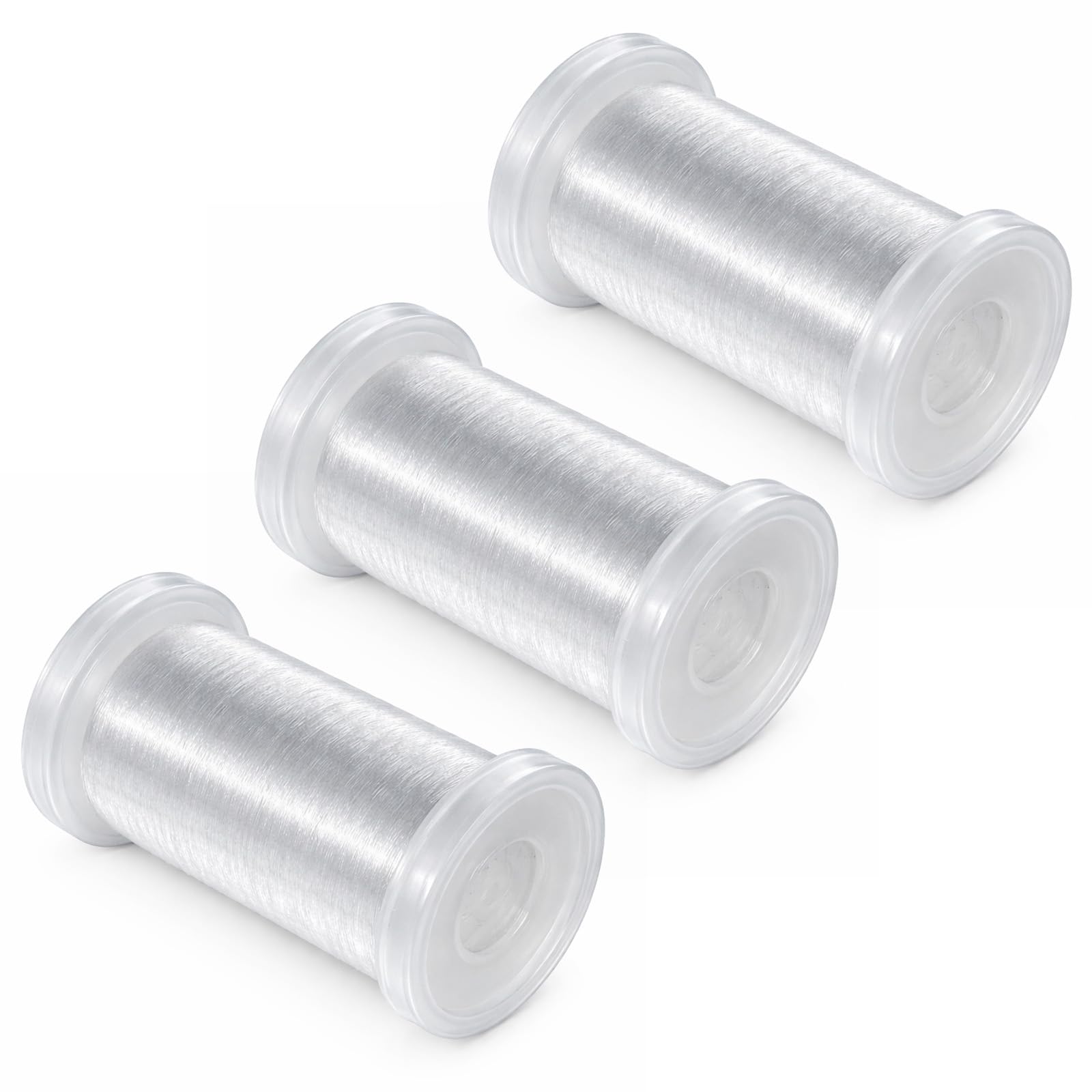 Aphumedc 3Pcs Clear Invisible Nylon Sewing Thread Monofilament 200M Thickness 0.15mm, Clear Serger Thread for Beading Sewing Quilting Hanging Decorations DIY Handmade