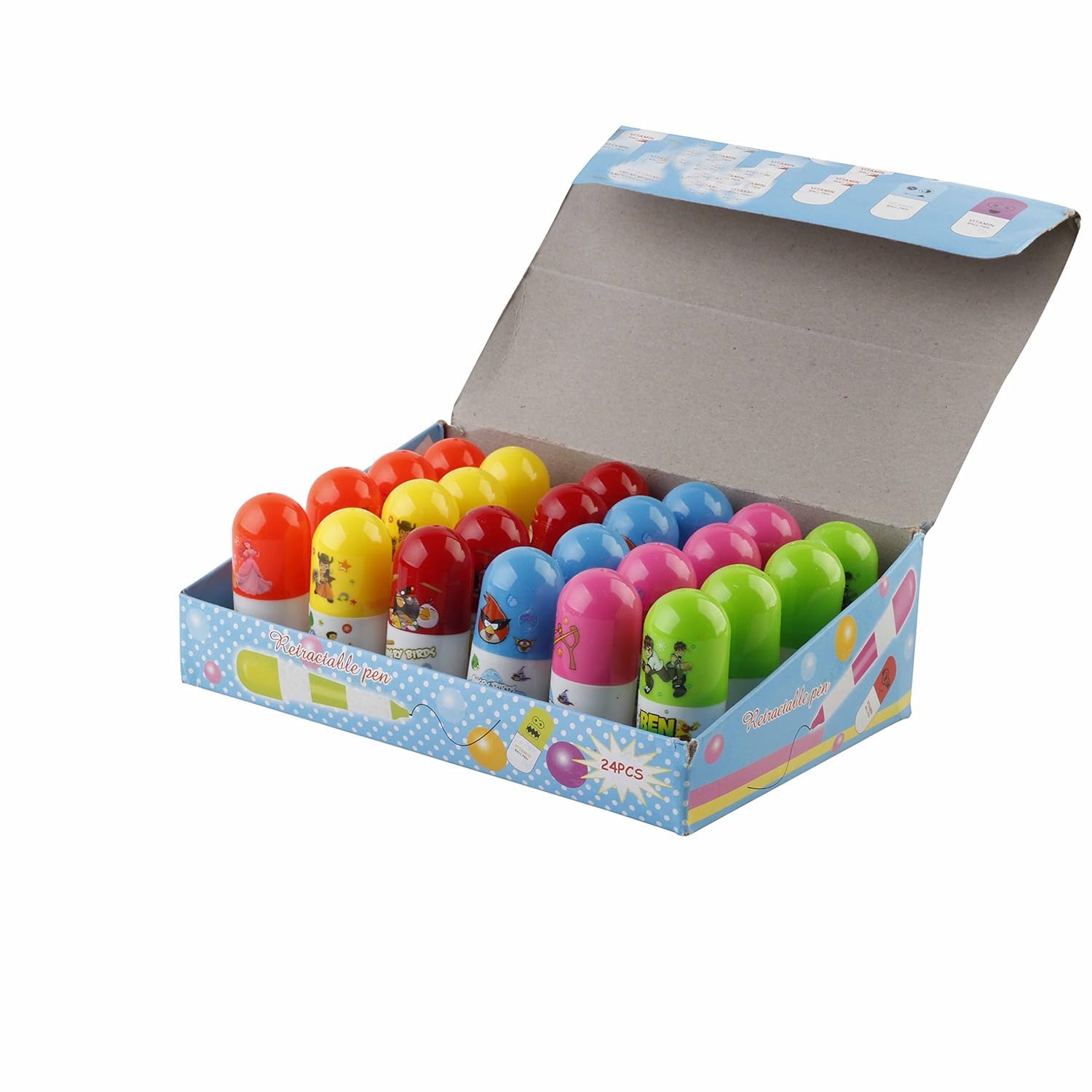 New Capsule Shape Ball Pens For Kids || | Birthday Party Return Gift| Pocket Pen Set (Pack Of 24)
