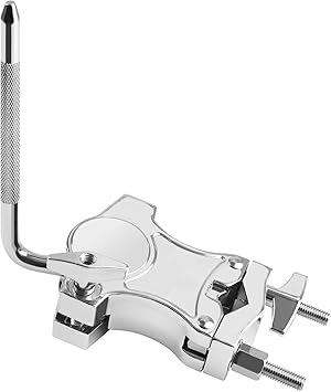 L-Rod Cowbells Cymbal Clamp, Zinc Alloy Tom Mounts for Drums Clamp, Percussion Mounting Bracket for Cowbells, Jam Blocks, Tambourines, Mini Timbales, and Electronic Pads to A Stand (L-Rod)