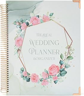 Wedding Planner Book for The Bride, Perfect Wedding Checklist Planner Wedding Budget Planner Books, Engagement Gift for Couples, Wedding Gifts,Hard Cover Bridal Planning Book with Inner Pockets