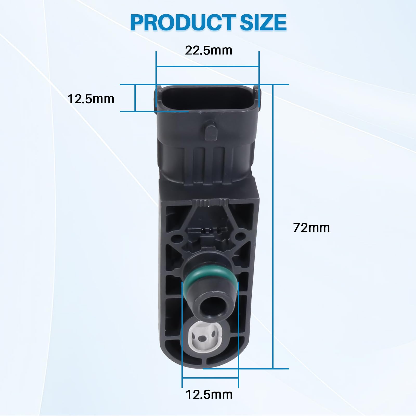 Sensore pressione aria collettore MAP compatibile con Alfa Romeo Dacia Fiat Nissan NV200 Qashqai 0281002996 0281002997 0281002566 0281002931