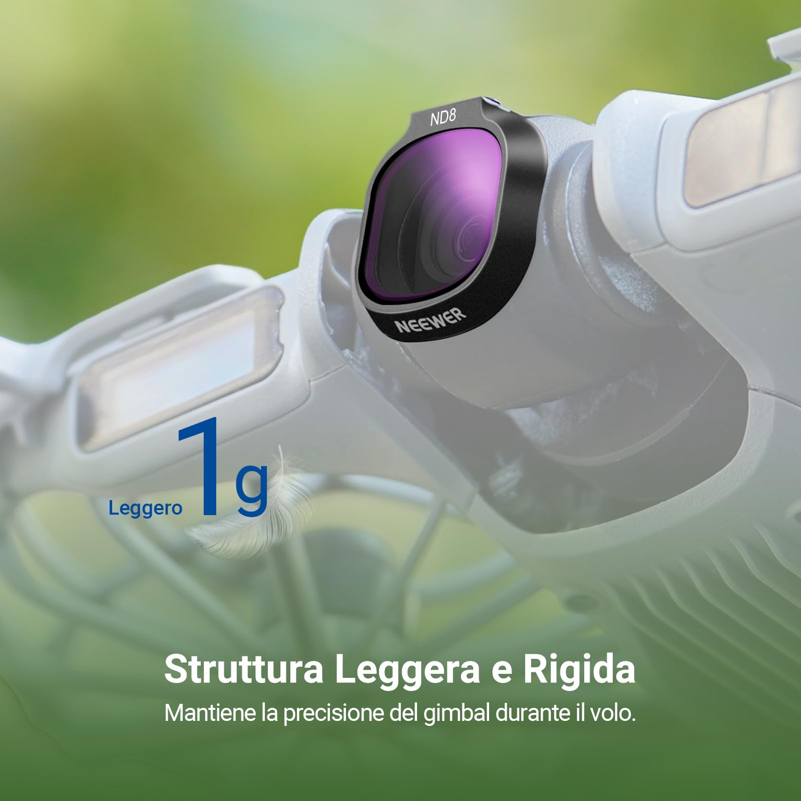 NEEWER Set di Filtro ND + CPL Solo Compatibile con DJI NEO 2, Kit Accessori per Obiettivo Drone, 3pz Filtri Polarizzatore Circolare e Densità Neutra (ND8/32) in Vetro HD Multistrato a Scatto, FL-N72