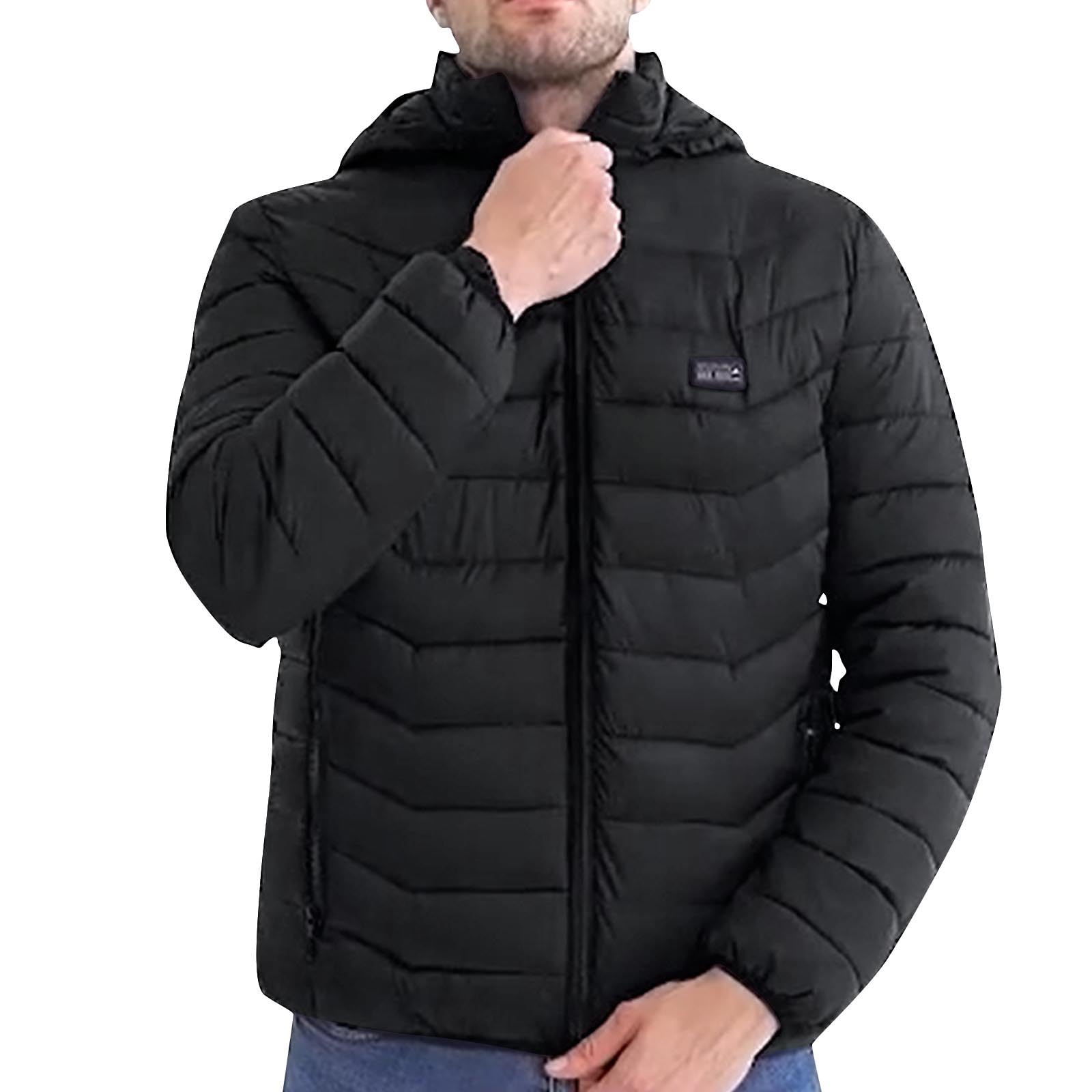 Veste Chauffante Homme Femme Manteau Chauffant à Capuche Manches Longues Hiver Chaud Chargement USB Chauffe-Body éLectrique Vestes Chauffantes avec Plusieurs Modes de Chauffage et Zones Ski Plein Air