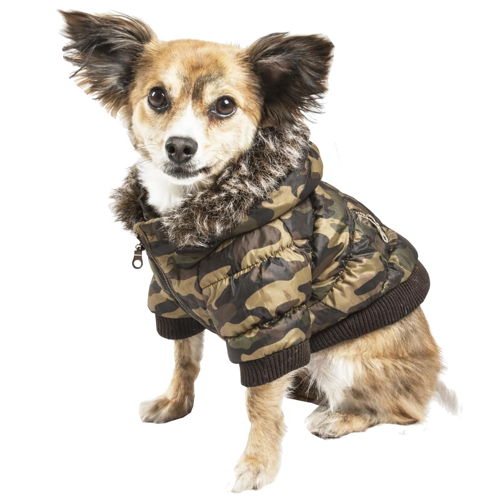 Parka métallique de luxe Pet Life avec finitions haut de gamme pour grand chien