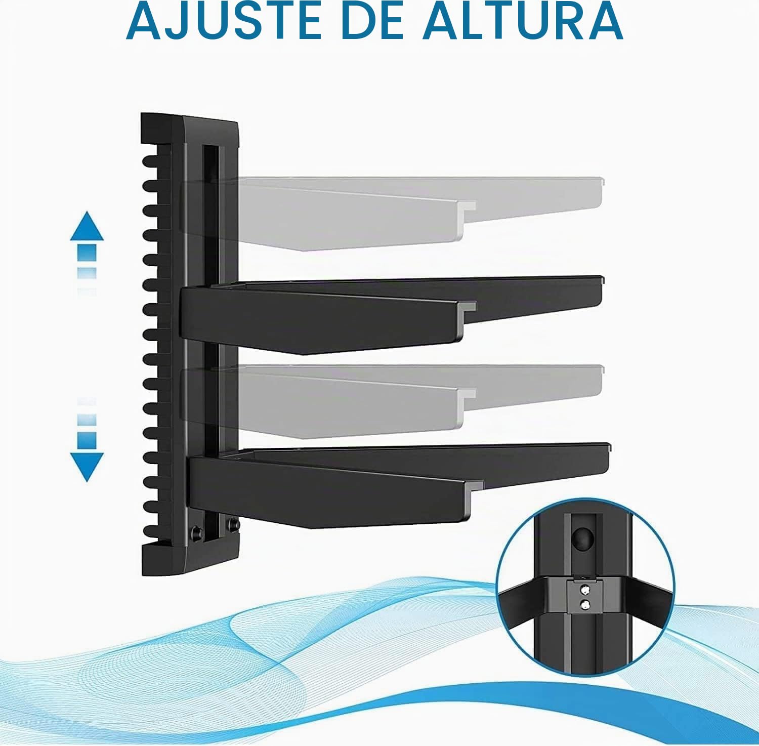 suptek Estantería Flotante de Pared de 2 Niveles: Soporte de Vidrio Templado para Reproductores DVD, Consolas de Juego y Accesorios AV, Carga 8kg/Estante, CS202