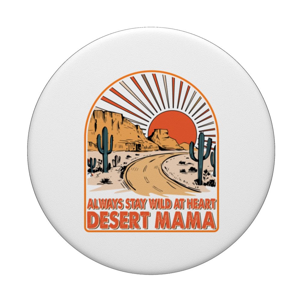 Always Stay Wild At Heart Desert Mama PopSockets Swappable PopGrip, Black - Image 3