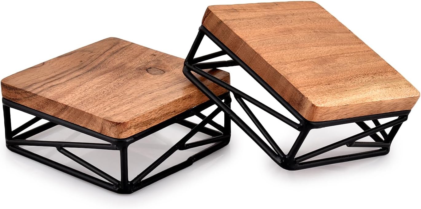 Amazon.com: Buffet Risers And Stands, 6 Inch Wood and Metal Food Risers ...