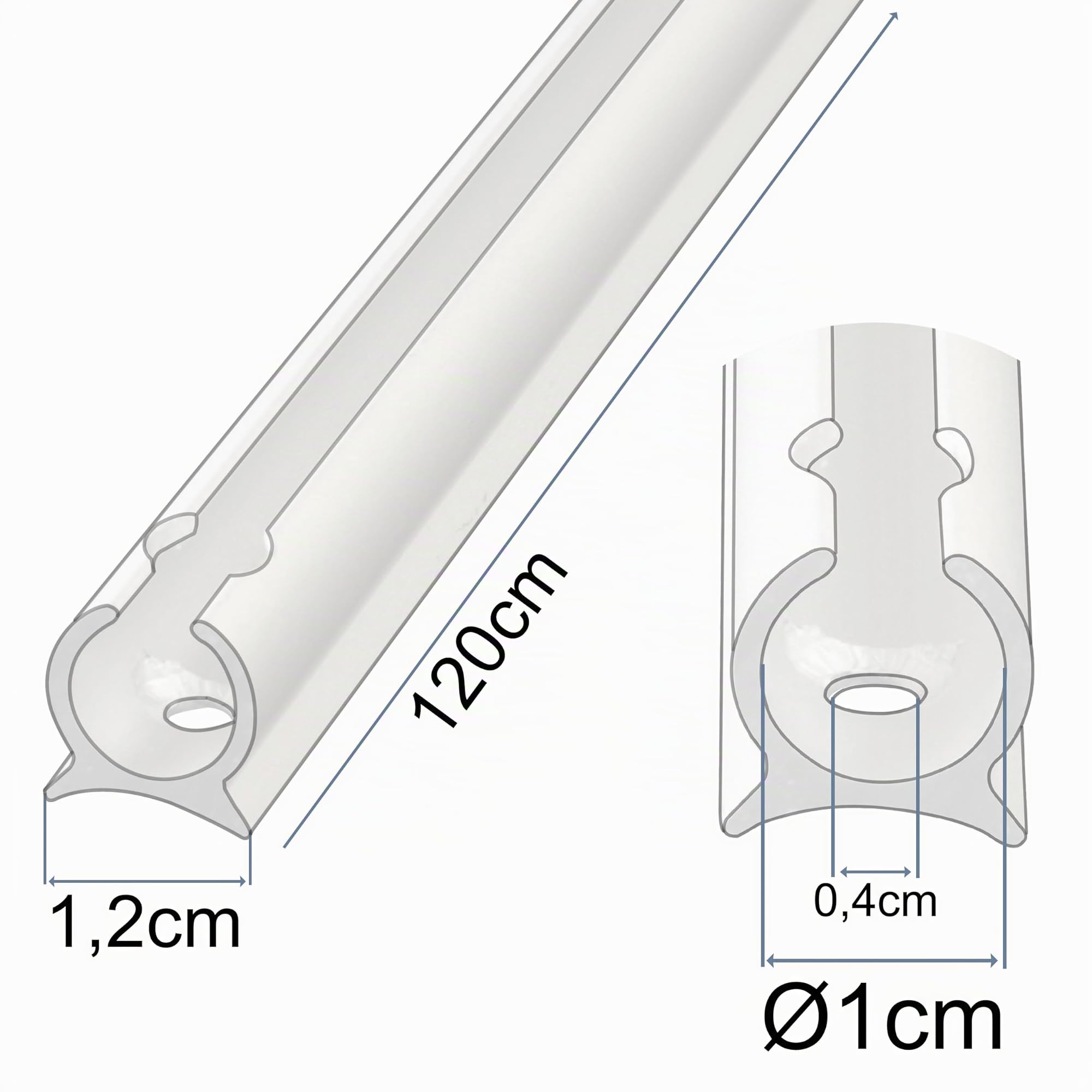 Rail passepoilé – Barre de fixation pour caravane, camping-car, tente, auvent, voile d'ombrage – Rail d'auvent