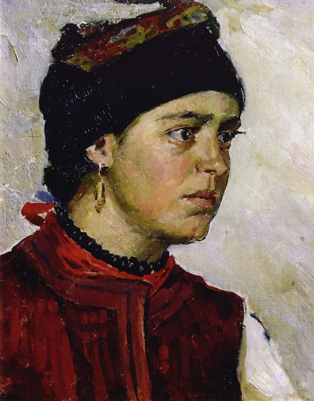 Pintura mural vintage inspirada en el retrato de mujer de Murashko para un hogar con alma
