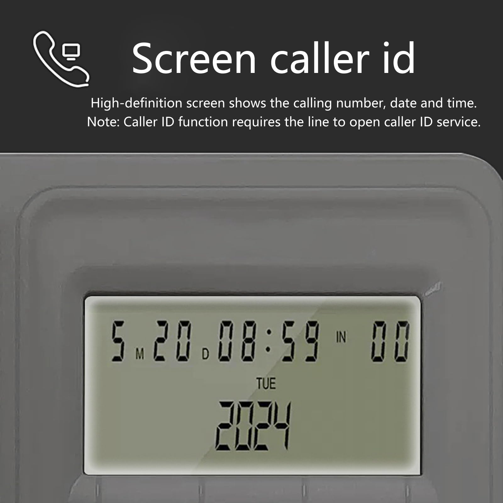 Teléfono fijo de oficina de negocios con pantalla de llamadas para habitación de huéspedes de hotel, teléfono con cable