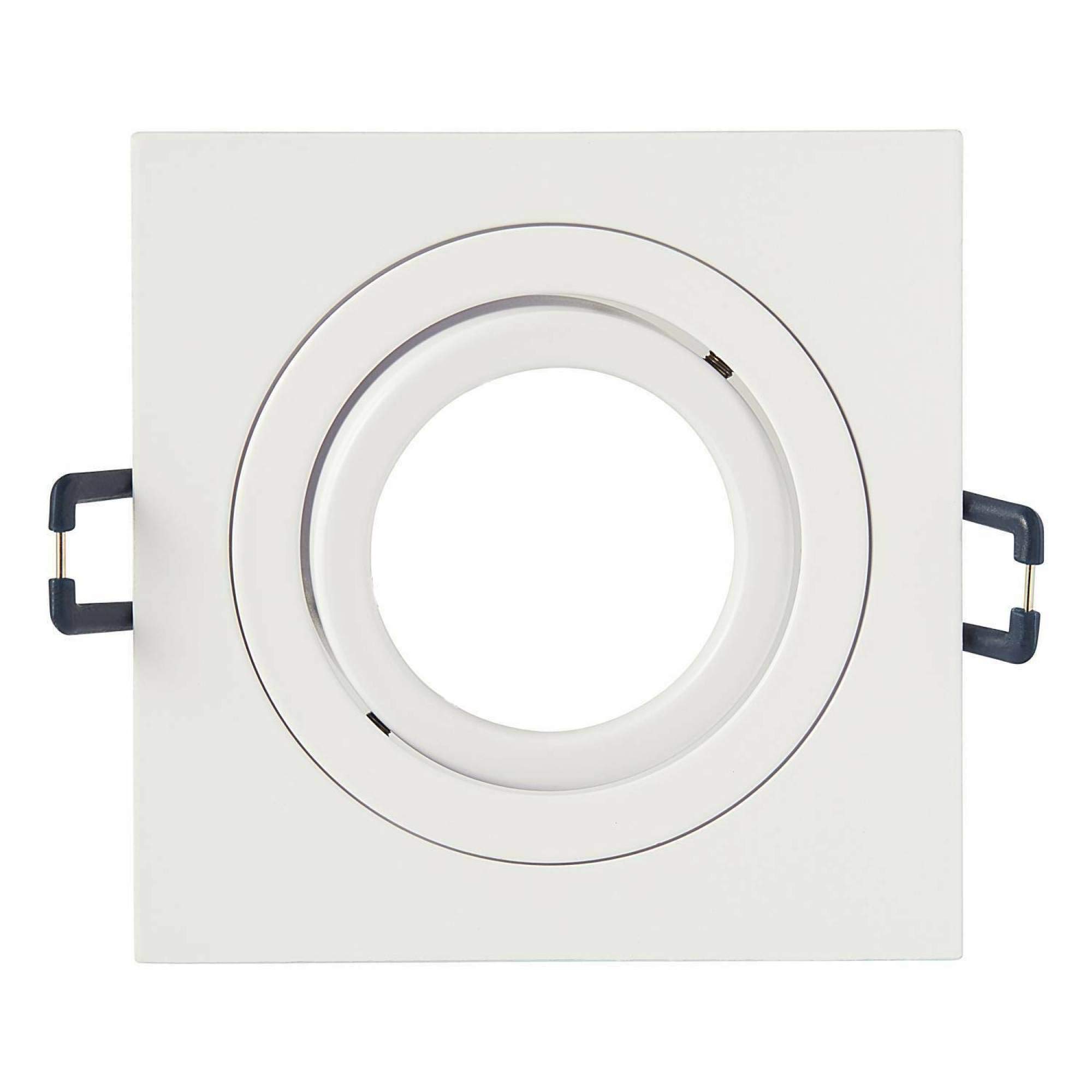 12x LED Einbaustrahler Set Weiß eckig 5 Watt warmweiß 230V flach (30mm) - Einbauleuchte schwenkbar dimmbar aus Aluminium - 75-85mm Bohrloch Einbau-Spot Decken-Strahler