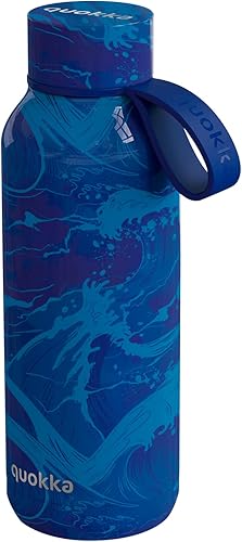 Quokka BOTELLA TERMO ACERO INOXIDABLE SÓLIDO CON COLGADOR ONDAS 510 ML