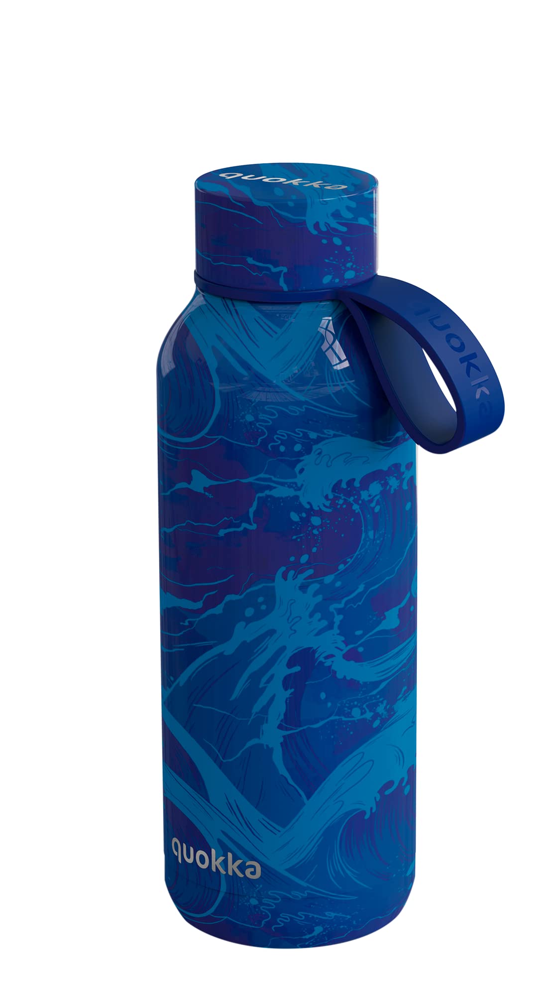 Quokka Solid with Holder Waves Stainless Steel Thermal Bottle with Holder 510 ml