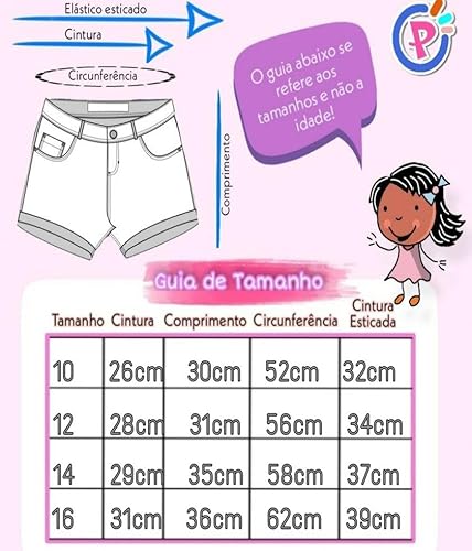 Kit 3 Bermudas Ciclista Cotton Menina 10 Ao 16 Cor variada (10)