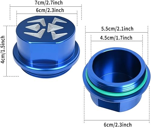 Miniatura 3 de Canitu Tapón de repuesto para buje de remolque azul, 2 unidades, con juntas tóricas de 2 516 pulgadas, diámetro de rosca exterior para eje Dexter,