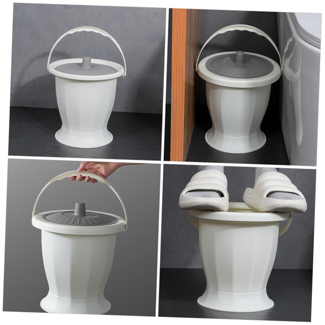 HOMSFOU Vaso da Notte e Facile da Pulire in Plastica Portatile per Adulti Coperchio Riutilizzabile per Casa e Viaggi per Anziani e Donne in Gravidanza