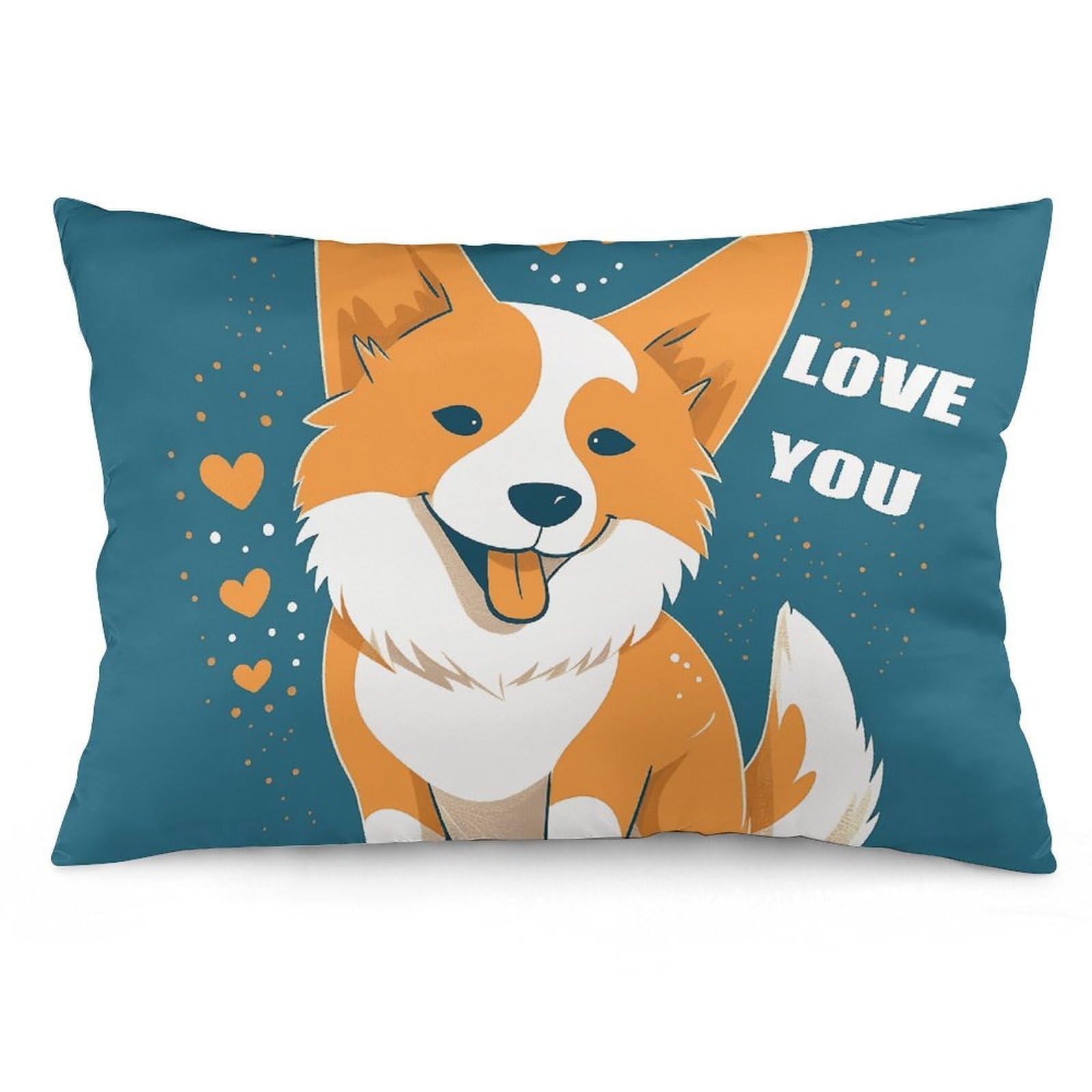 NTVOWPZO 2 Pack Decoration Throw Pillow Covers 16 "x24 Pillowcases Covers Corgi I Love You Pillowcases Modern Farmhouse Home Decor Sofa Cushions Covers for Couch Bed Living Room