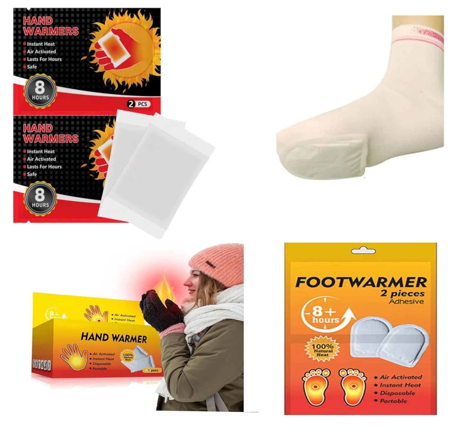 Body Warmers Safe & Natural Heat Patches, Heat Packs for Men, Women and Children Travel Warmers to Stay Warm in Winters Camping, Trekking, Holidays (2 Hand +2 Lag)-image-32