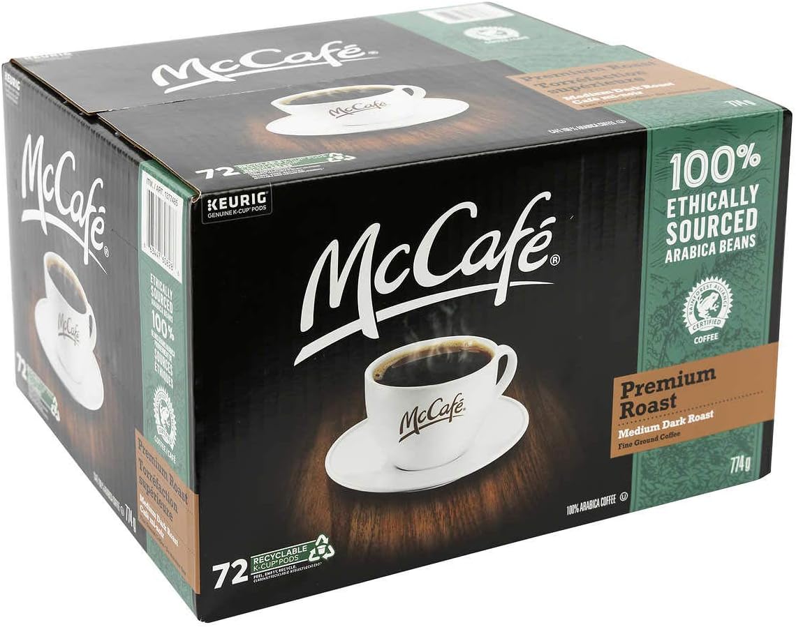 72 KCups. McCafé® Premium Medium Dark Roast Fine Ground Coffee, 72