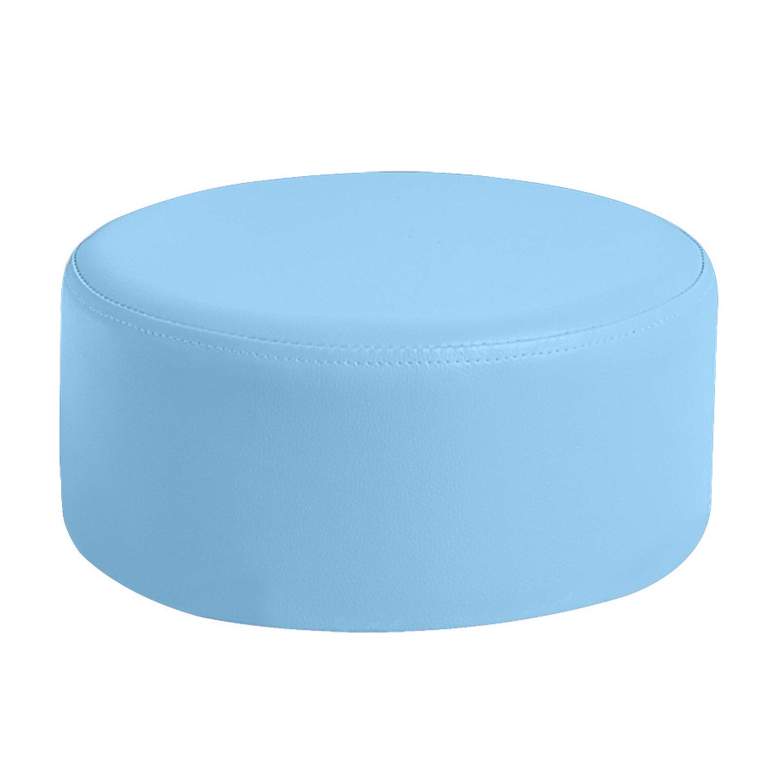 Repose-pieds rond bleu antitache en cuir synthétique pour chambre d'enfant