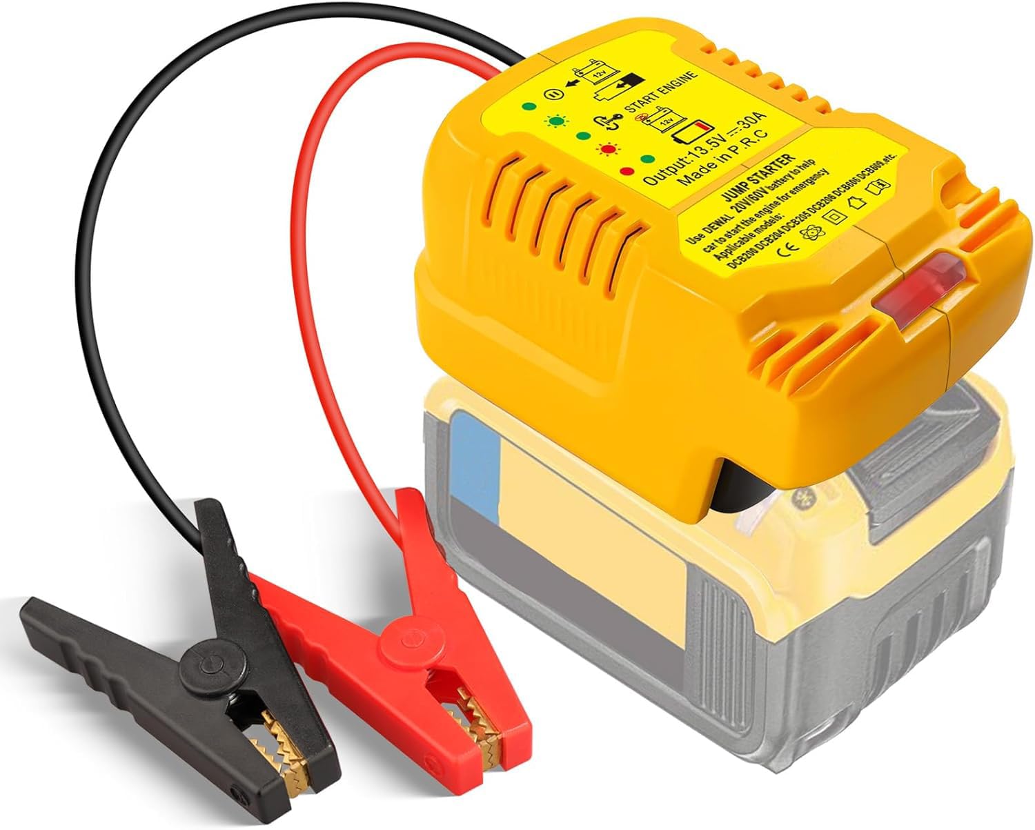 12V Car Jump Starter Adapter Fit for Fit for Dewalt 20V MAX Battery Li-ion with 11 AWG Cable