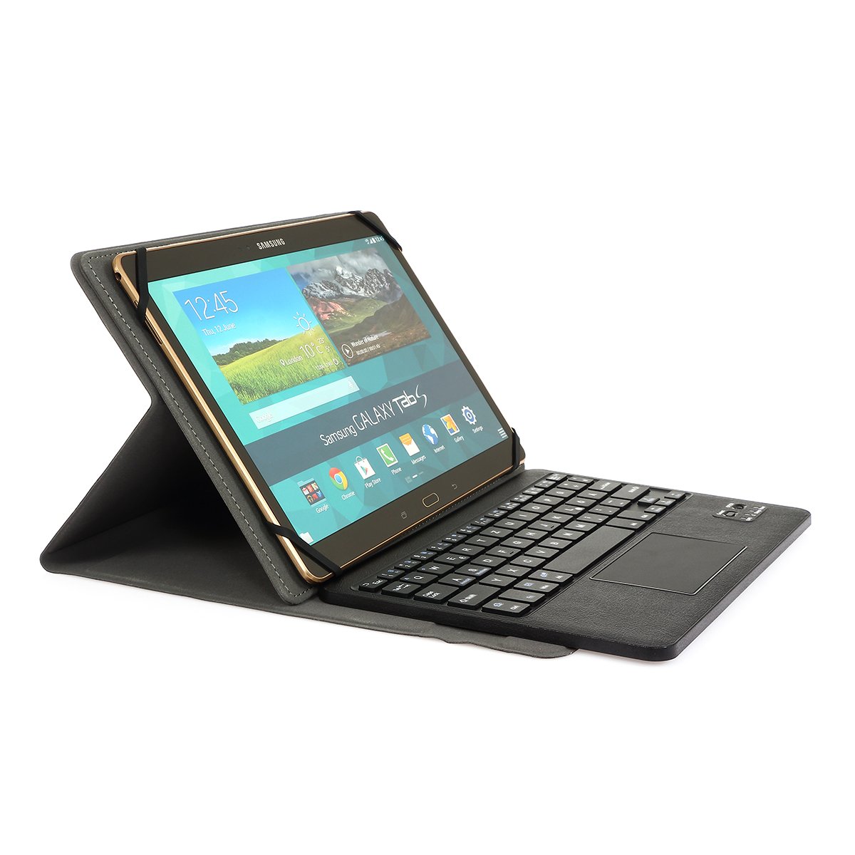 Funda con Teclado Bluetooth CoastaCloud Inalámbrico 3.0 QWERTY Español Multi Touchpad Compatible 9-10.6 Pulgadas Tablet PC Negro