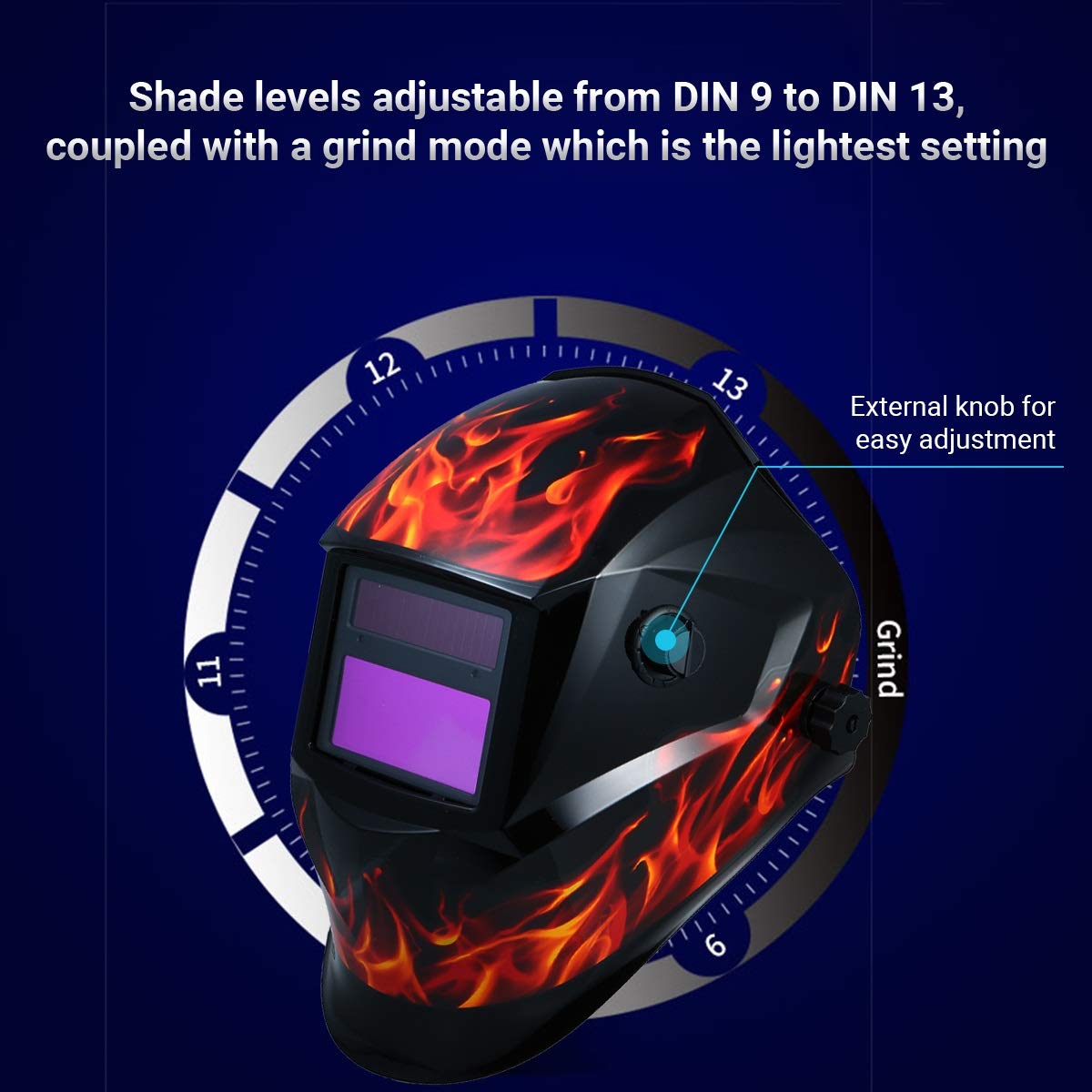 Máscara de soldadura,Casco de soldadura,Máscara de soldador,Casco de soldadura Casco de soldadura Casco protector de oscurecimiento automático con energía solar Máscara de soldadura Escudo con modo de