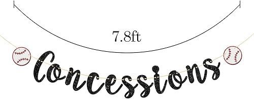 Miniatura 2 de Cartel de concesiones, pancarta de cumpleaños con temática de béisbol, baby shower, suministros de decoración de fiesta de cumpleaños para niños y