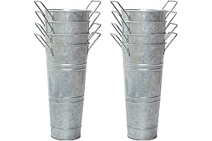 Notakia Galvanized Metal Vases Farmhouse French Flower Bucket