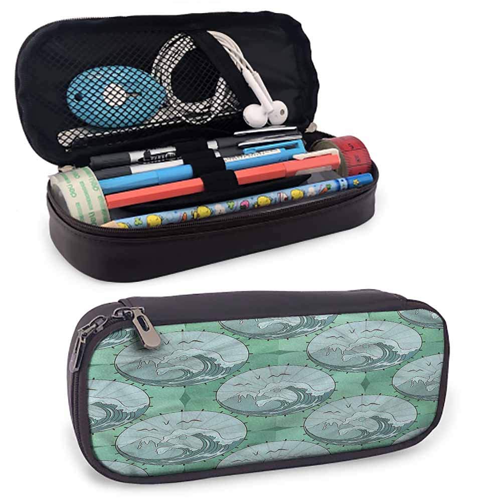 Nature Cool Pencil case Waves Mountains Seagulls Lightweight Pencil Bag Cute Accessories