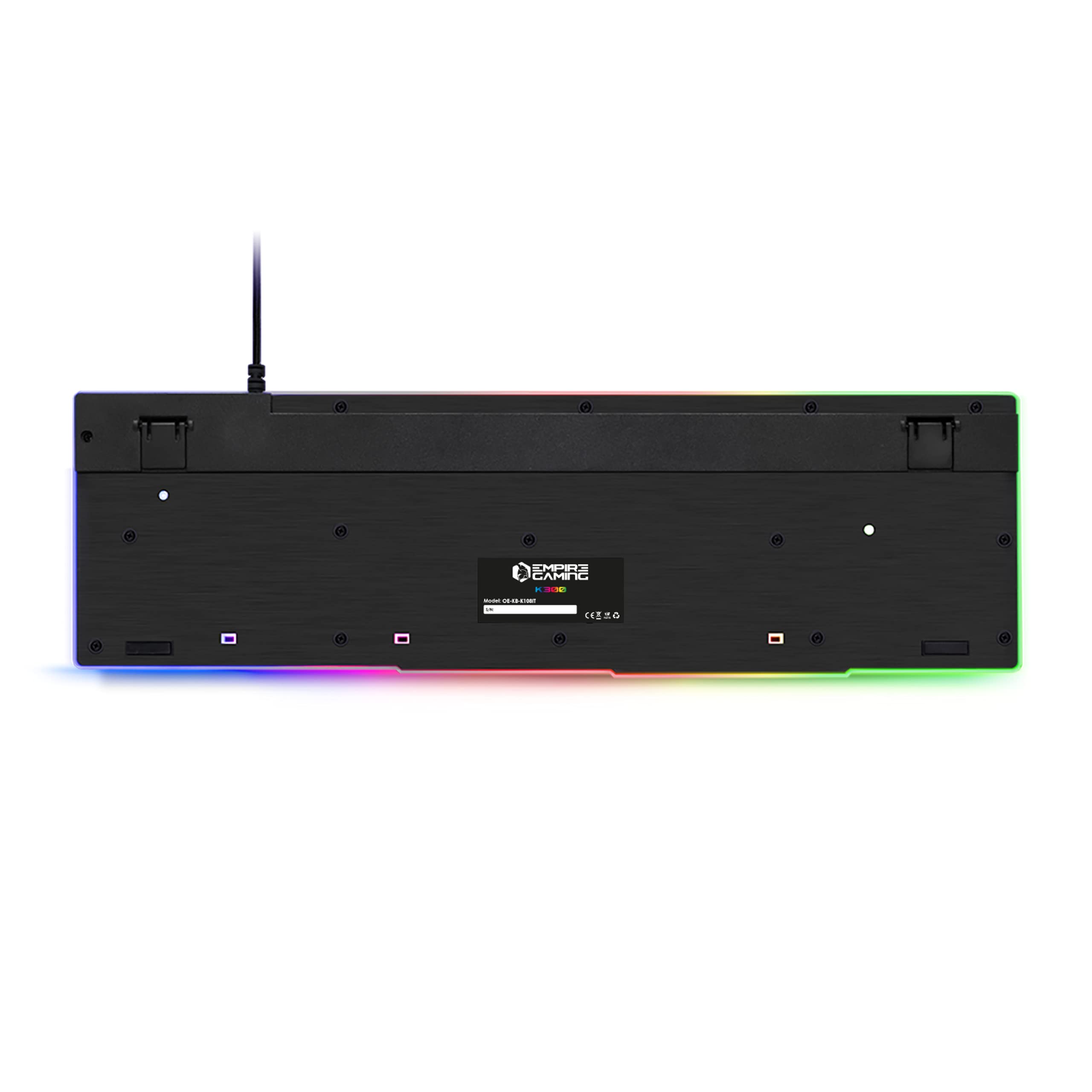 EMPIRE GAMING - Tastiera Gaming K300 QWERTY Italiana - 105 Tasti Semimeccanica - Retroilluminazione LED RGB - 19 Keys Anti-ghosting - 12 Scorciatoie Multimediali - USB con Filo