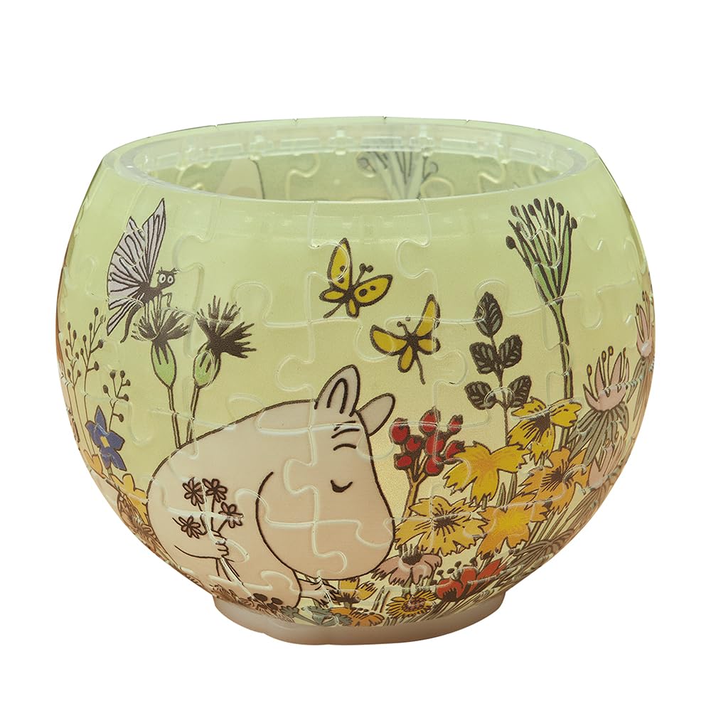 Yanoman 80 Piece Jigsaw Puzzle MOOMIN Fun Flower Garden [Lampshade Puzzle] (2.8 x 3.9 x 3.9 inches (7 x 10 x 10 cm)