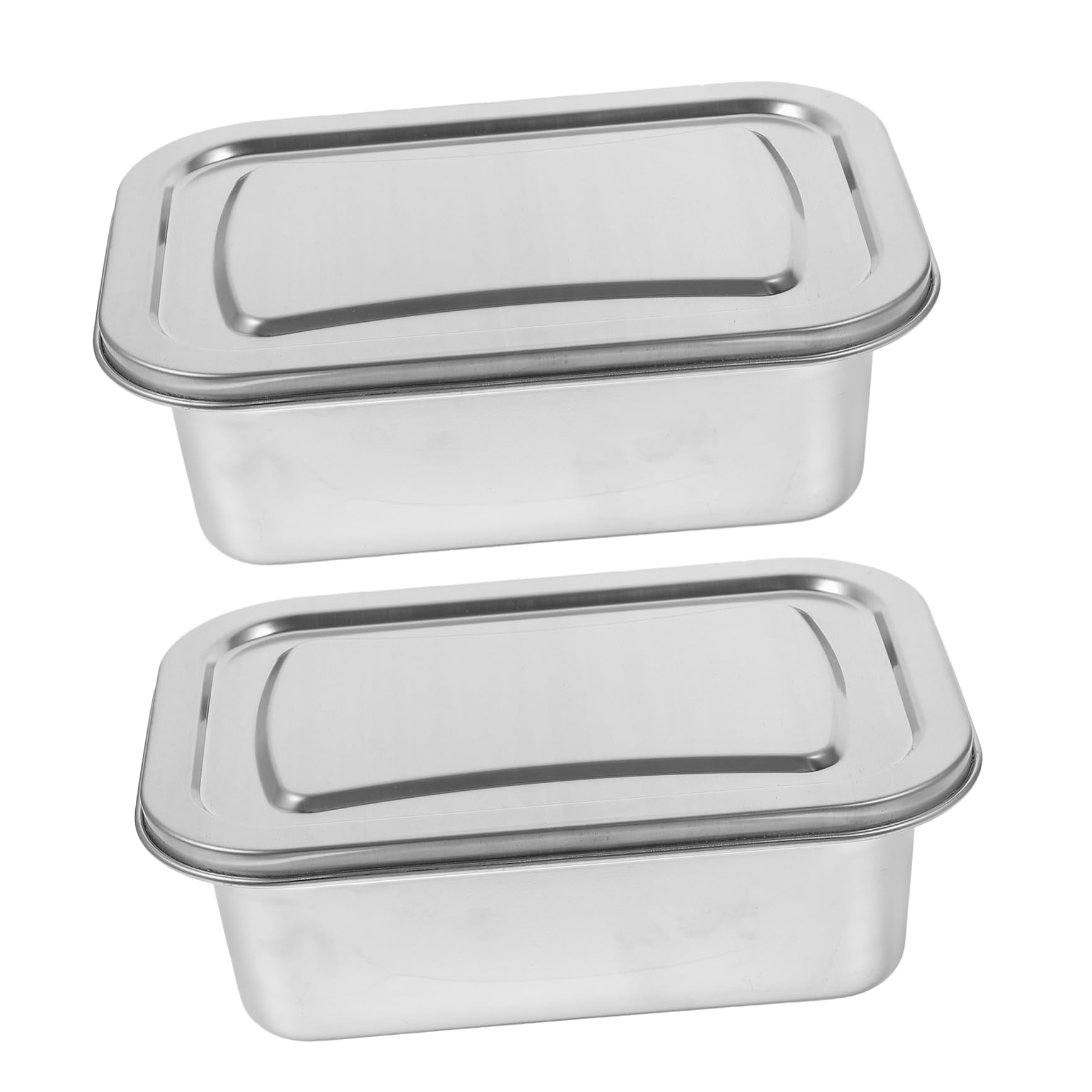 2 Pezzi contenitori per la conservazione nel congelatore contenitori ermetici per alimenti con coperchi Silver