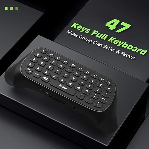 Miniatura 5 de TiMOVO Teclado de retroiluminación verde para Xbox OneOne SOne Elite2Xbox Series XS, mini teclado inalámbrico de mensajes, teclado con conector de