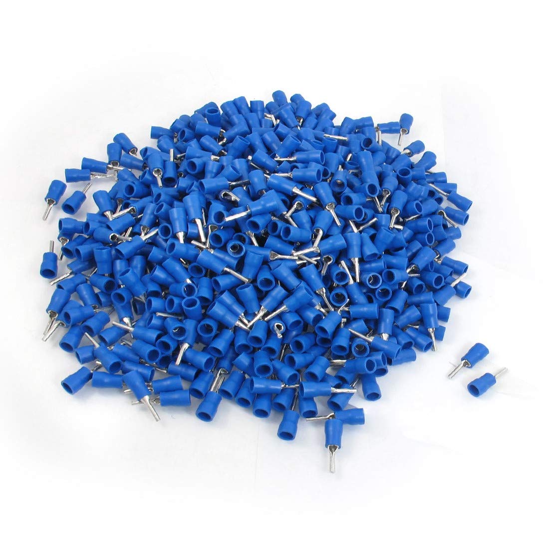 New Lon0167 Terminales de crimpado con clavija aisladora de funda de PVC azul de 1000 pcs para 16-14 AWG(1000 Stück Blaue PVC-Hülse Isolierende Pin Crimp-Terminals für 16-14 AWG