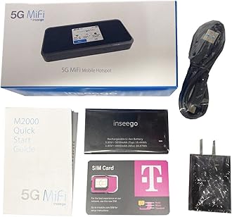 SIMBROS INSEEGO M2000 5G MIFI WiFi-6 Ultimate Hotspot T-Mobile Including a T-Mobile 5G SIM Card SIMKEY New in Box Complete All OEM