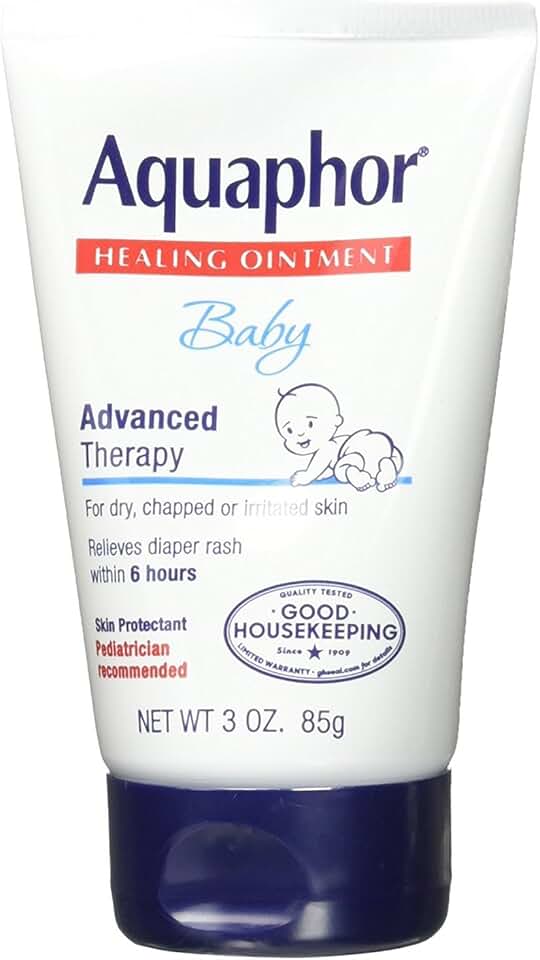 Aquaphor Baby Healing Ointment, Advanced Therapy for Chapped Cheeks and Diaper Rash, 3 oz. Tube (Pack of 3)