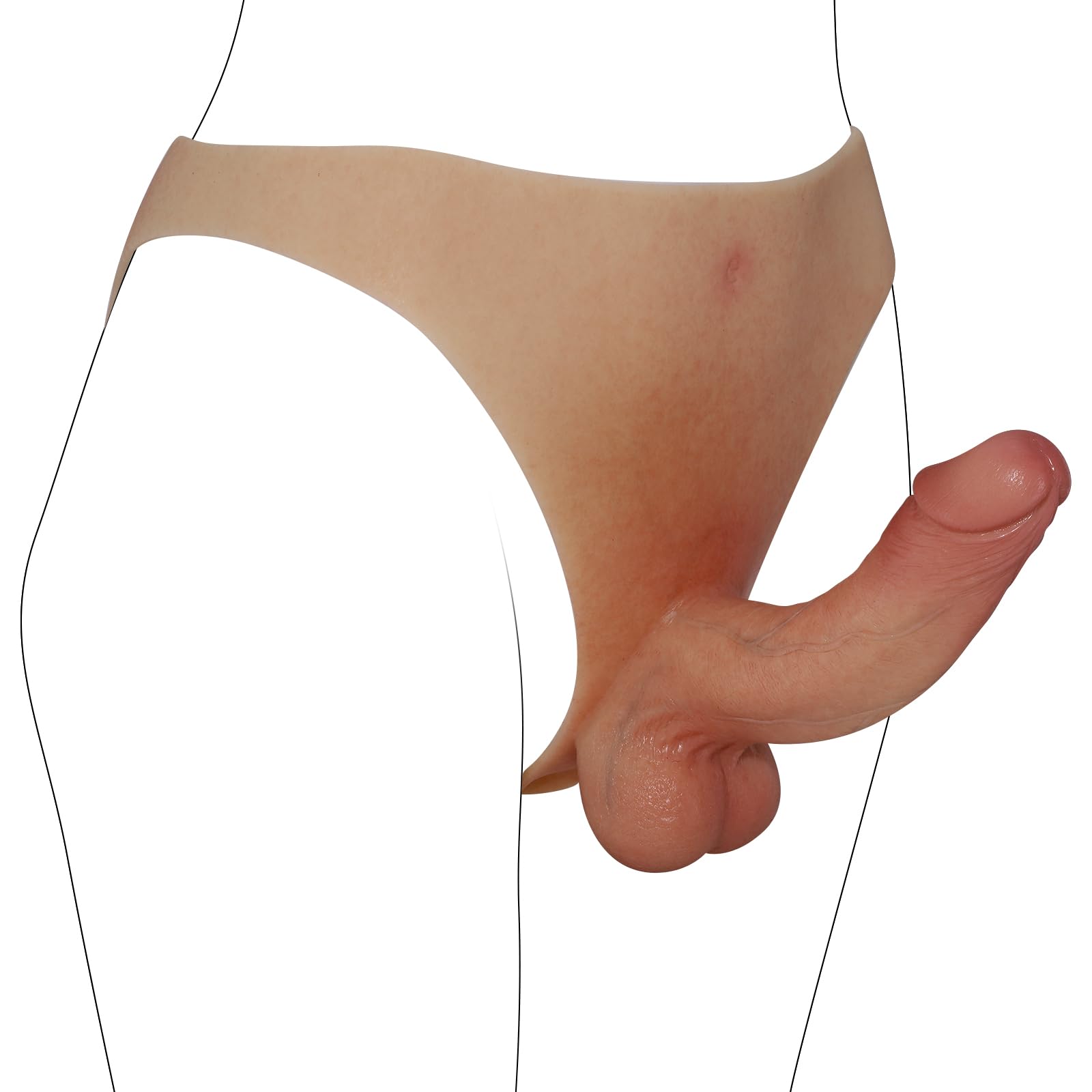 Gode Réaliste à Sangle, Culotte Avec Gode en Silicone Ultra élastique, Gode Portable Avec Pénis Solide de 17,7 cm, Harnais Pour Gode, Vêtement Transgenre, Sextoy Pour Lesbiennes et Couples