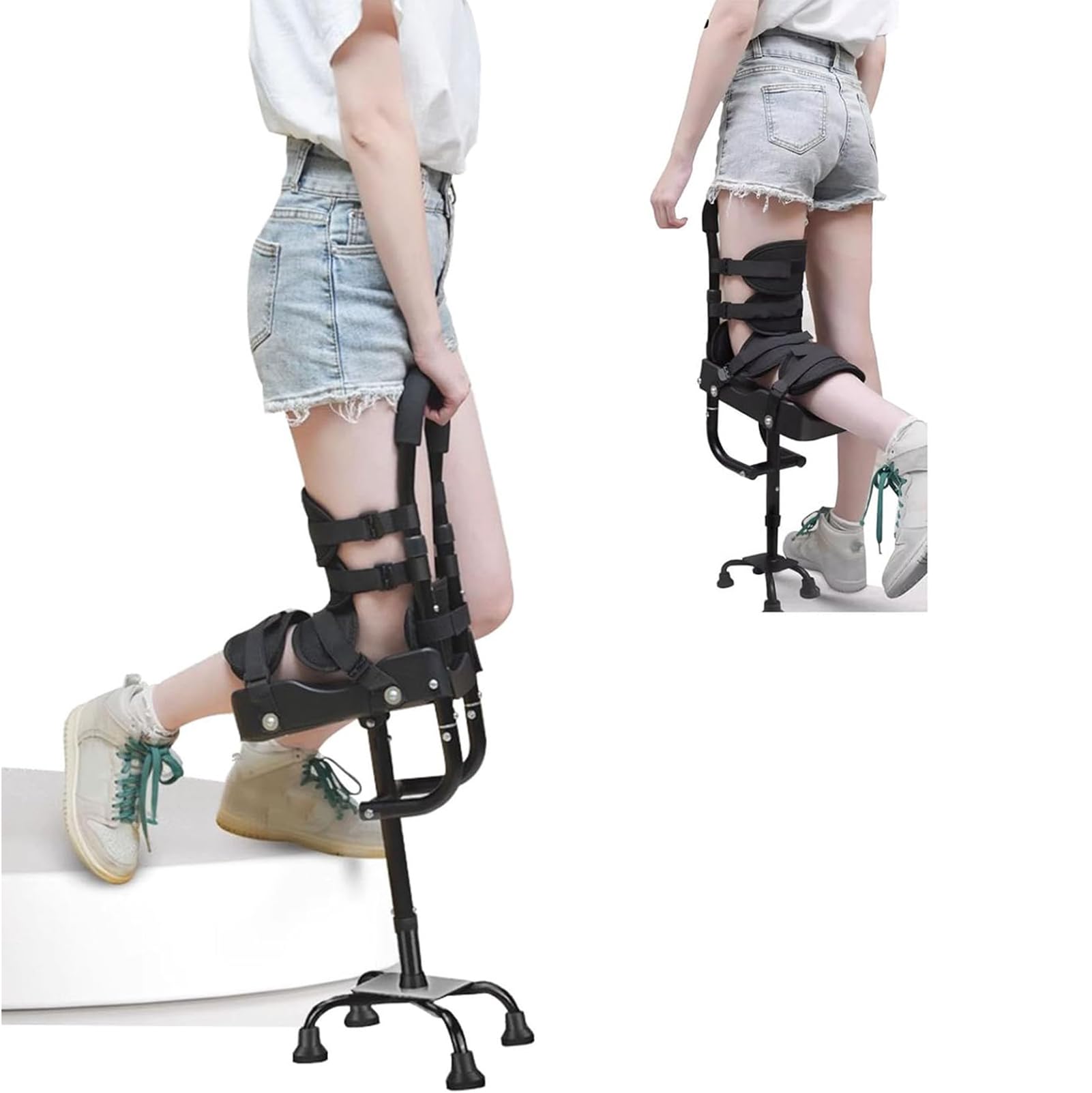 Muletas de rodilla manos libres indoloras para lesiones por debajo de la rodilla, lesiones sin carga de peso, reemplazo de muletas y scooters de rodilla, ayudas para la movilidad y la vida diaria.