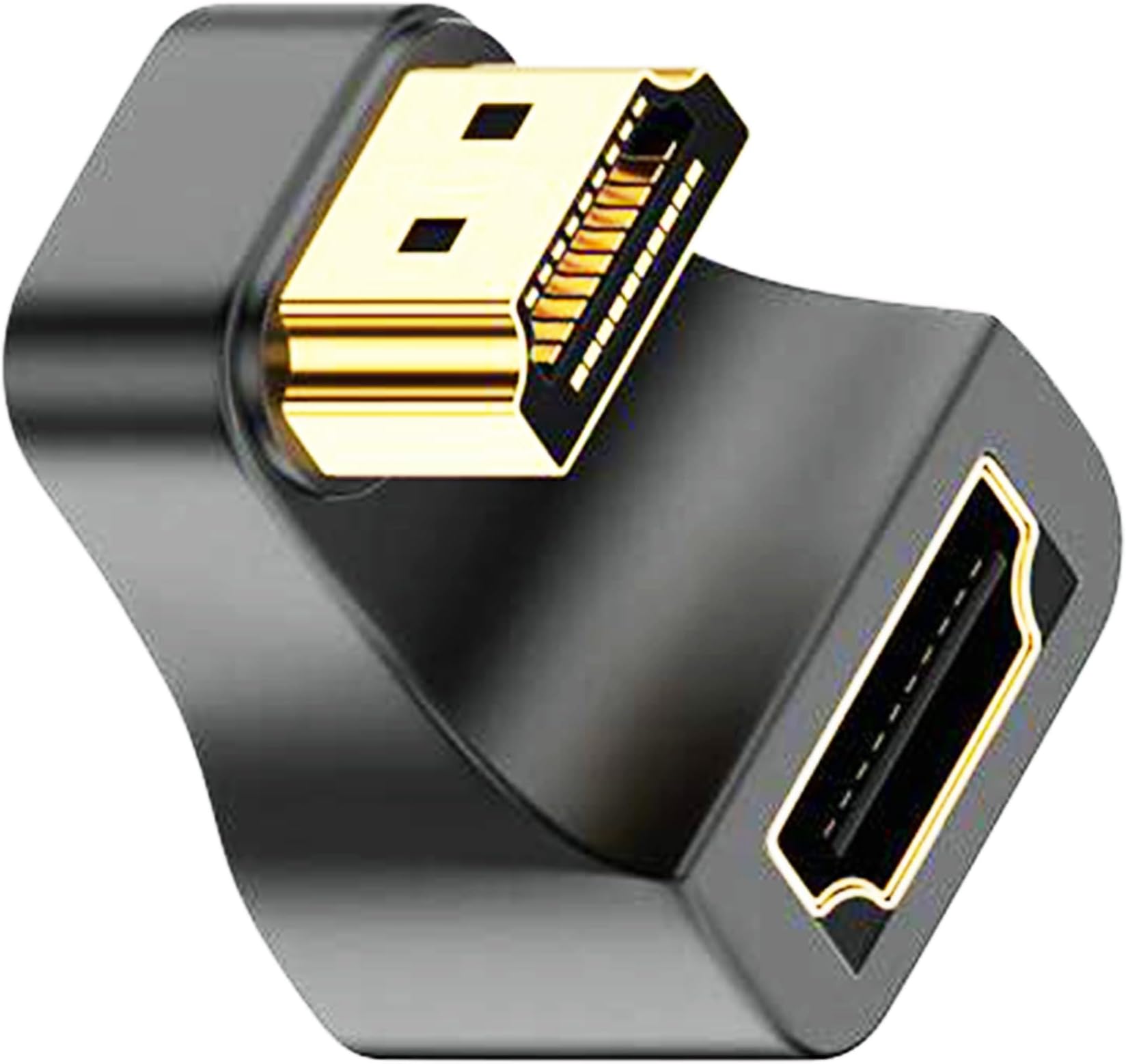 SHANFEILUU Shape HDMI 2.1 Adapter Male to Female Standard HDMI Type A Adapter UHD 3D 8K@60Hz 180 Degree Up Angle for Laptop Projector TV PC