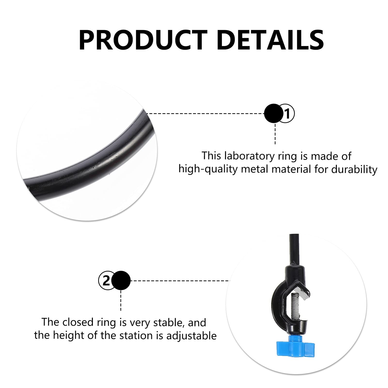 KICHOUSE 3pcs Iron Stand Ring Funnel Support Stand Support Ring Laboratory Stand Retort Ring Clamp Lab Flask Ring Lab Flask Clamp Support Retort Ring Retort Stand Laboratory Stand Rings Jig