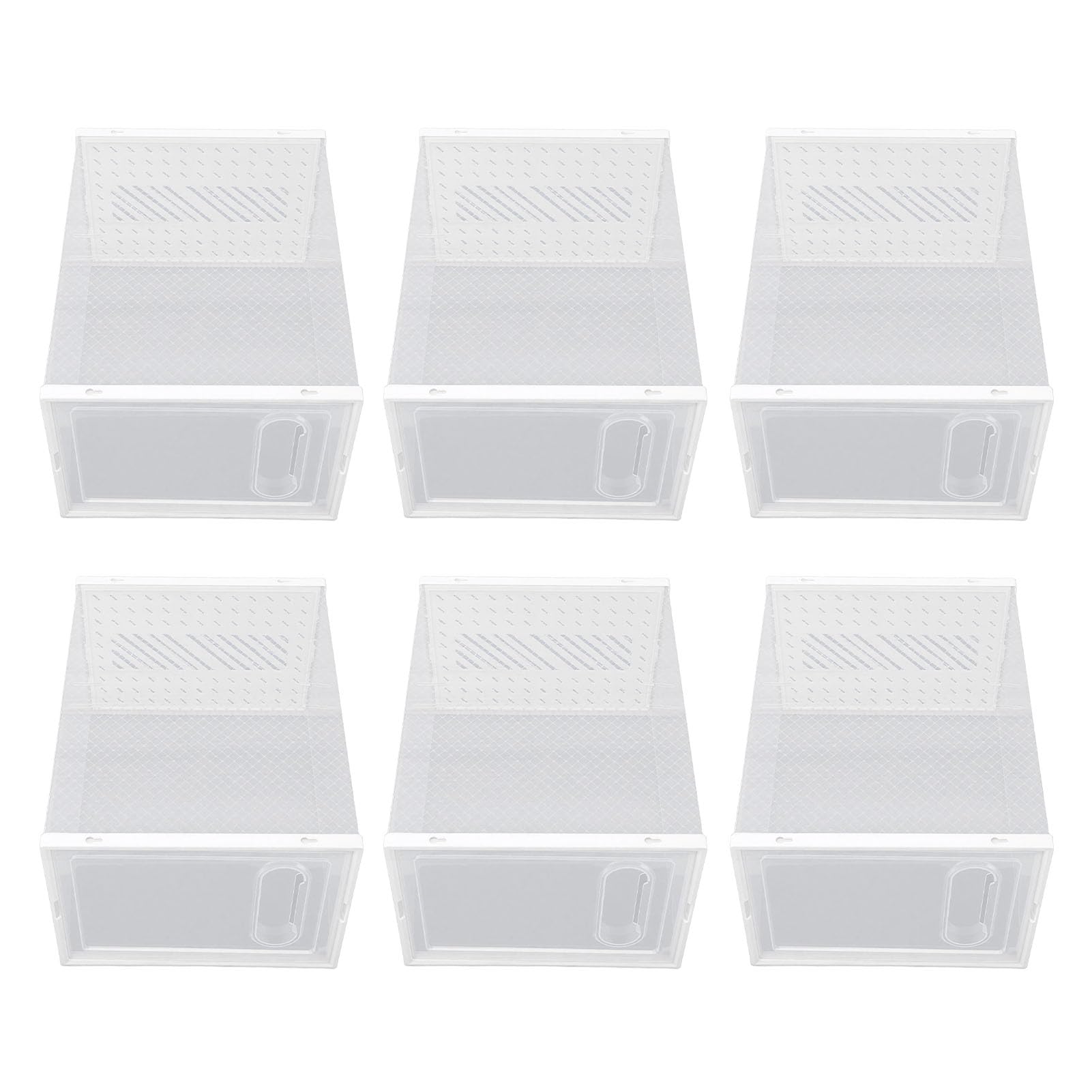 Caja de Almacenamiento de Zapatos Apilable Transparente de 6 Piezas con Puertas Magnéticas, Diseño Ventilado para Zapatillas, Tacones Altos y Zapatos Planos, Ideal para