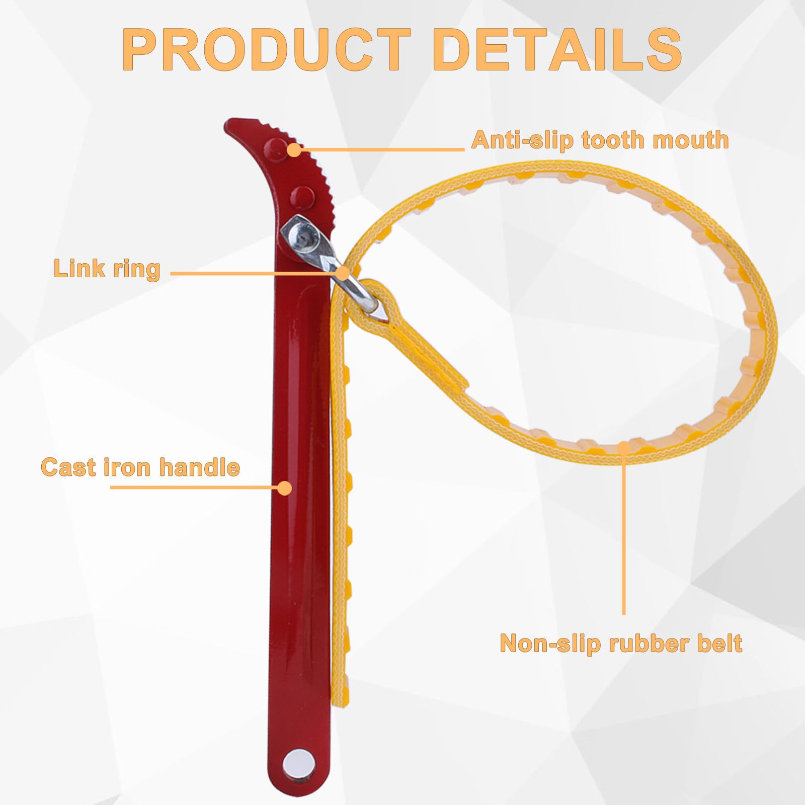 Chiave A Nastro Per Filtri Olio - Regolabile, 8 Pollici, Antiscivolo