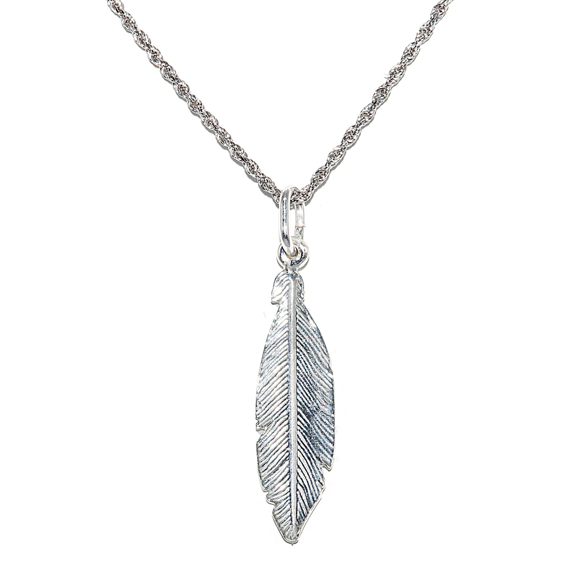 Diamond-Cut Kette Halskette 1,2 mm mit Kreuzanhänger und Feder 925 Sterling Silber Damen/Herren Halskette