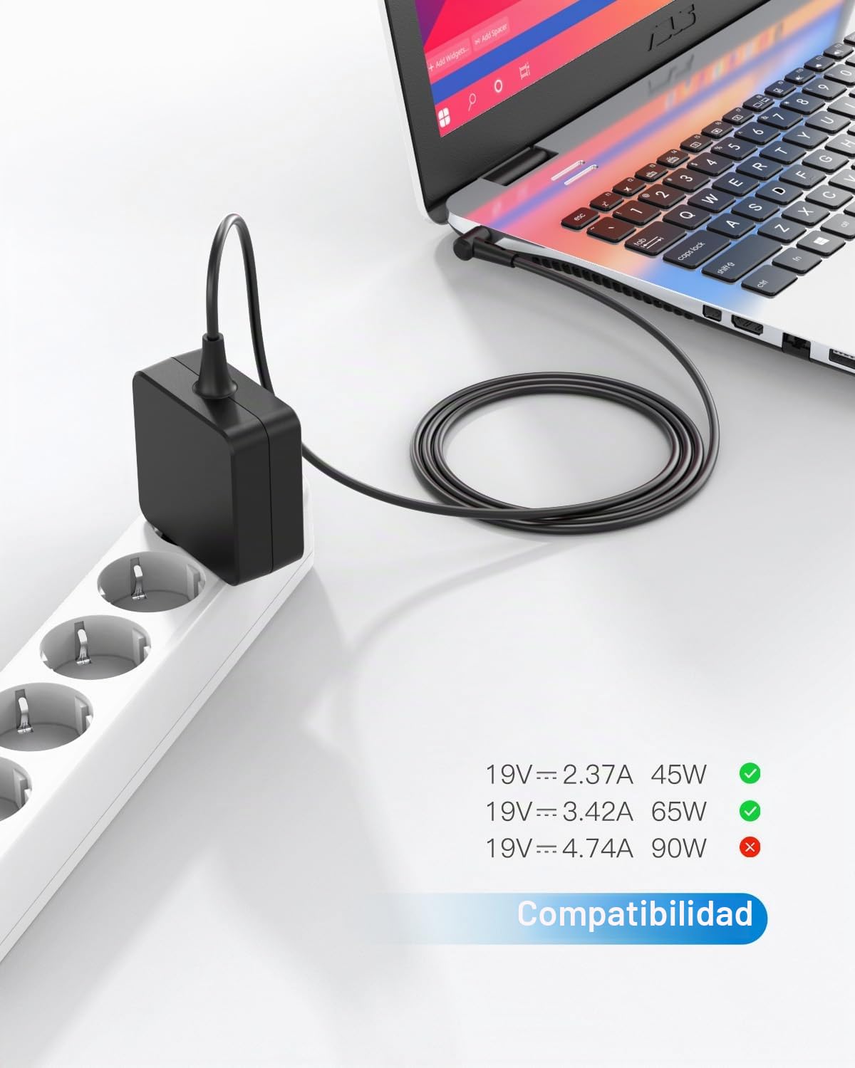 Cargador Compatible con ASUS Vivobook F1402Z F1404 F1502Z F1504Z F1605Z | 14 15 16X 17 F1402ZA F1502ZA F1504VA F1605P F1704V F1402 F1502 F1605E F1404ZA F1504ZA F1704ZA F1504V Portátil