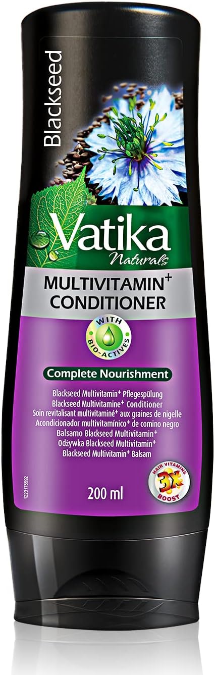 Vatika Naturals Multivitamin Enriched Black Seed Complete Hair Care Conditioner 200ml | Black seed, Blackberry, Henna | Blended with essential multivitamins | For complete care & nourishment